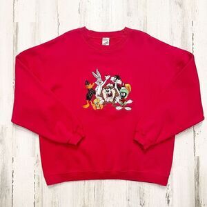1998 Warner Bro Looney Tunes Embroidered Character Crewneck Size XL